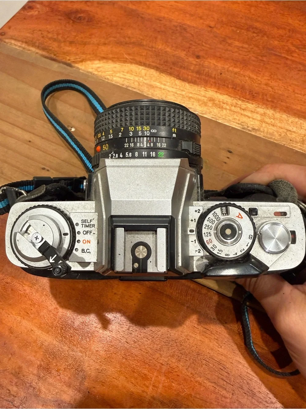 Minolta XG-1 SLR Film Camera Black Silver with MD 50mm f/2 Lens & Case